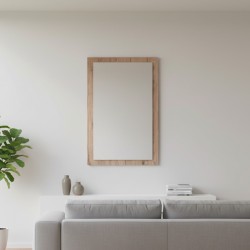 Specchiera rettangolare 0663 con cornice rovere 105x60 cm.