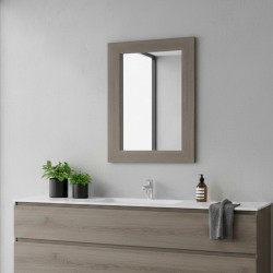 Specchiera Loto rettangolare con cornice larice grigio 102x65 cm.