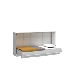 Letto singolo a scomparsa Life con apertura orizzontale bianco