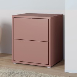 Comodino Medea 2 cassetti in colore terracotta