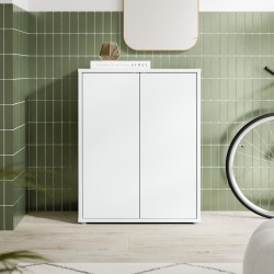 Mobile multiuso Medea 2 ante colore grigio chiaro 74.5x34.9xH 99.1 cm.