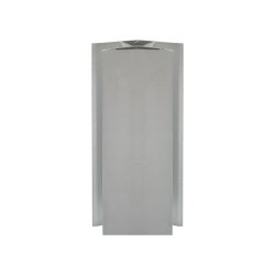 Angolare per zoccolo 90° R12 doppio rivestimento in PVC alluminio satinato H 10 cm.