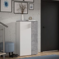 Mobile multiuso Lucio 2 ante H 120cm. colore bianco e cemento