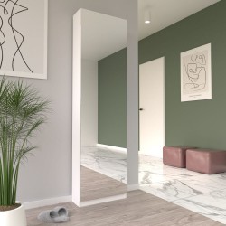 Scarpiera Nyx colore bianco con anta a specchio reversibile