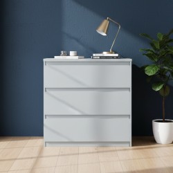 Cassettiera Morgan 3 cassetti 77.2x79.8x42.2 cm. colore grigio chiaro