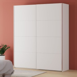 Armadio Afra 2 ante scorrevoli L 200.1 x P 61.2 x H 235 cm. colore bianco