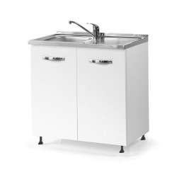 Sottolavello 80x60x82H cm 2 ante colore bianco frassinato lavello gocciolatoio destro...