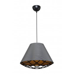 Lampada da soffitto Ayda ASZ1560 con paralume in PVC effetto tessuto antracite