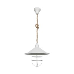 Lampada da soffitto Bulut ASZ0631 metallo bianco e corda iuta