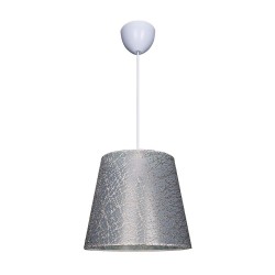 Lampada a sospensione Conic ASZ0777 in PVC effetto tessuto grigio
