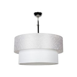 Lampada a sospensione Polo MDL2749 in PVC effetto tessuto grigio