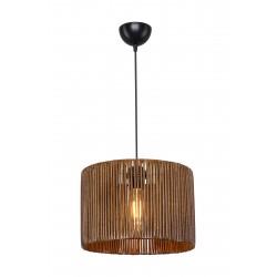 Lampada da soffitto Roya ASZ1700 in carta intrecciata rustica marrone
