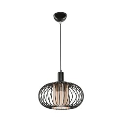 Lampada a sospensione Terla MDL3674 con struttura in ferro e diffusore in vetro