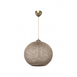 Lampada da soffitto Yumak MDL4746 con paralume in corda beige