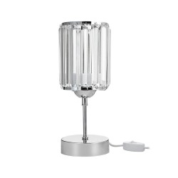 Lampada da tavolo Alis cromata e paralume effetto cristallo MNG7079