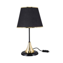 Lampada da tavolo Arden metallo e paralume in PVC effetto tessuto nero ASZ1632