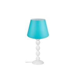 Lampada da tavolo LAGUNAH372877 con paralume in PVC effetto tessuto turchese