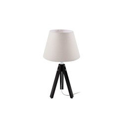 Lampada da tavolo DECOPIC2632 con paralume in PVC effetto tessuto bianco