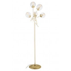 Lampada da terra Gondia ASZ1390 in metallo colore oro con 5 paralumi in vetro