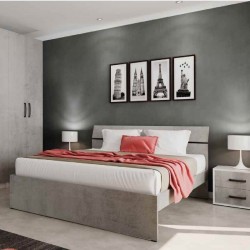 Letto una piazza e mezza 120 cm colore cemento