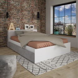 Letto contenitore 1566 alla francese con 4 cassettoni e comodini estraibili colore...