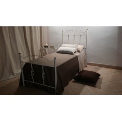 Letto singolo Primula ferro battuto bianco oro
