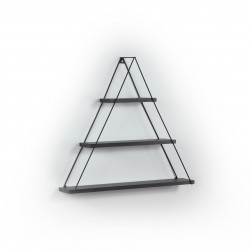 Mensola triangolare Moset  3 ripiani nero MT191005