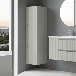 Colonna bagno sospesa Soho 1 anta effetto cannettato colore cashmere opaco 120x27x35 cm.