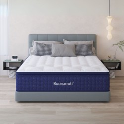 Materasso matrimoniale Atria in memory foam, con tessuto a maglia e molle insacchettate...