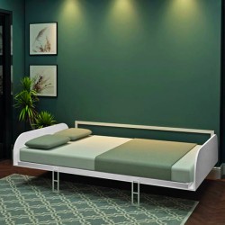 Letto matrimoniale a scomparsa Simple con apertura orizzontale bianco
