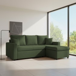Divano con penisola contenitore reversibile Golf e letto estraibile in tessuto Verita...