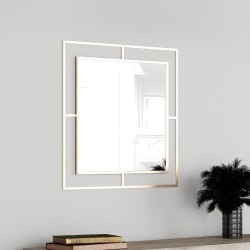 Specchio quadrato Corner con doppia cornice in metallo oro