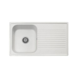 Samet Lavello 86x50 Granitovero861vbip reversibile 1 vasca gocciolatoio bianco