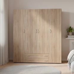 Armadio 4 ante 2 cassetti Seba 4 colore rovere sonoma
