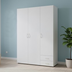 Armadio 3 ante 2 cassetti Seba 3 colore bianco