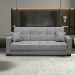 Divano letto contenitore New Malpensa 3 posti colore grigio Mina 14