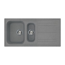 Lavello Smeg LZ102TT 1 + 1/2 vasca con gocciolatoio reversibile 100x50 cm. titanio