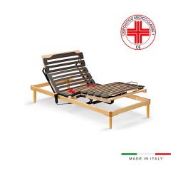 Rete elettrica singola Voltix 80x190 con doghe a regolazione autobloccante e piedini...