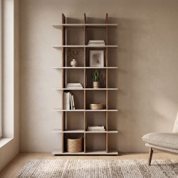 Libreria a giorno Navas20A con 3 nicchie in colore artisan oak e cashmere