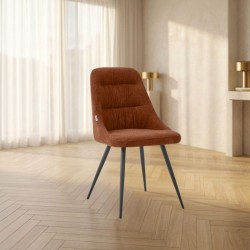 Sedia imbottita Cascade in tessuto colore ruggine set 2 pezzi