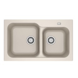 Lavello 2 vasche Franke KID620 incasso in tectonite beige 83x50 cm.