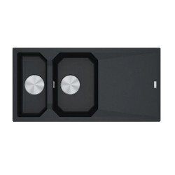 Lavello 2 vasche Franke FXG661 con gocciolatoio reversibile fragranite 100x50 cm. nero