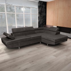 Divano angolare Rio M con penisola contenitore destra e funzione letto estraibile in...