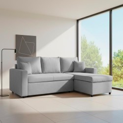 Divano con penisola contenitore reversibile Golf Standard e letto estraibile in tessuto...