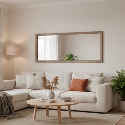 Specchiera rettangolare K9 con cornice quercia 165x65x4 cm.