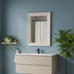 Specchiera Loto rettangolare con cornice larice beige 102x65 cm.
