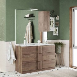Mobile bagno Salemi120 doppia vasca e specchiera rovere mercure