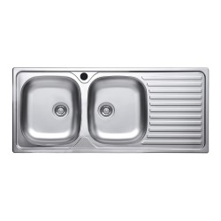 Lavello 116x50 SA138 2 vasche e gocciolatoio destro