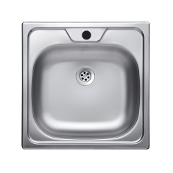 Lavello incasso monostampo N244KR 1 vasca 48x48 cm. inox