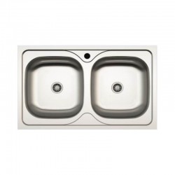 Lavello incasso cucina MP862V acciaio 86x50 cm due vasche
